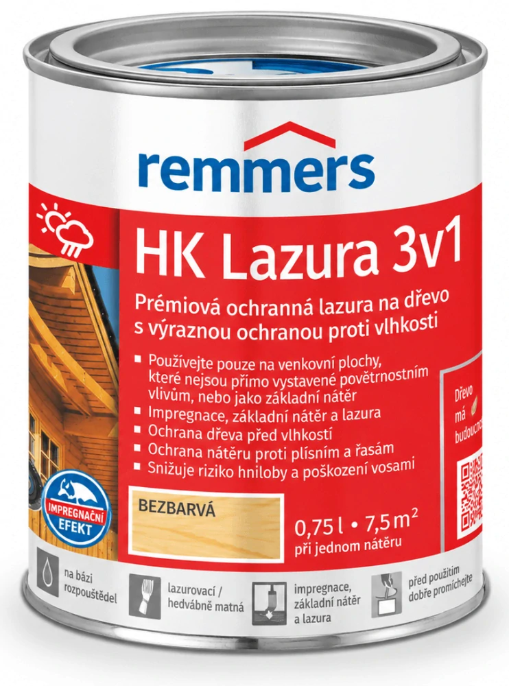 Remmers HK-Lazura 3v1 bezbarvá 0,75 l