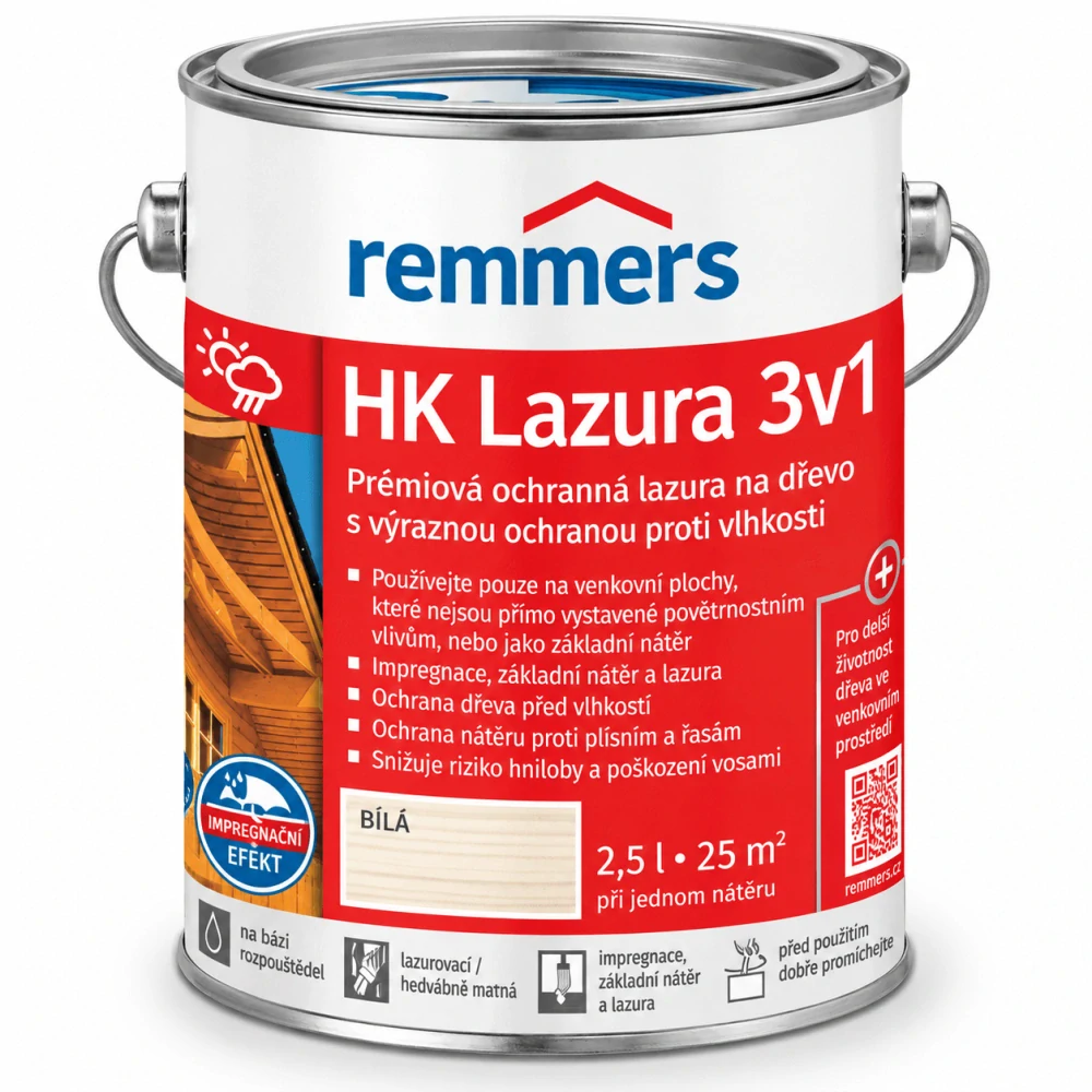 Remmers HK-Lazura 3v1 bílá 2,5 l