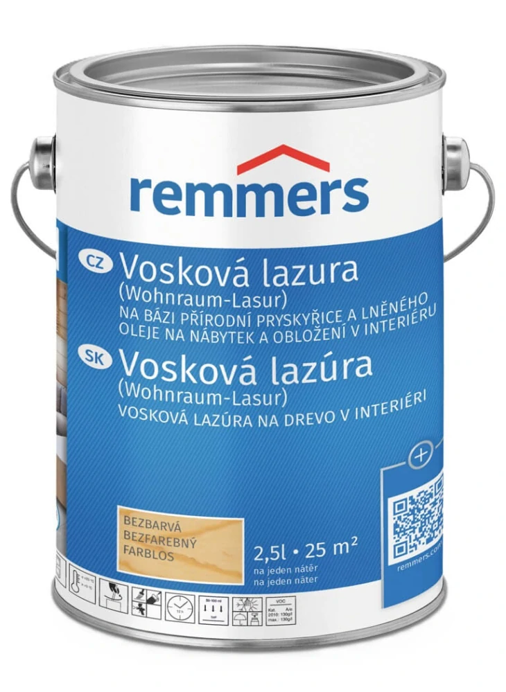 Remmers Vosková lazura na dřevo bezbarvá 2,5 l