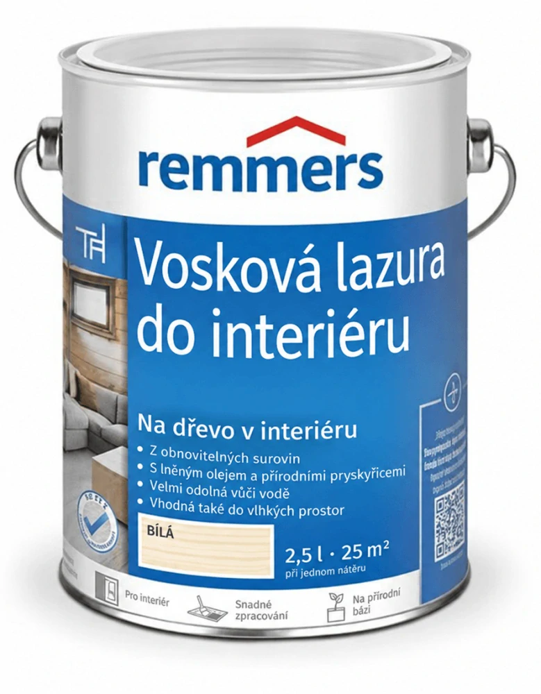 Remmers Vosková lazura na dřevo bílá 2,5 l