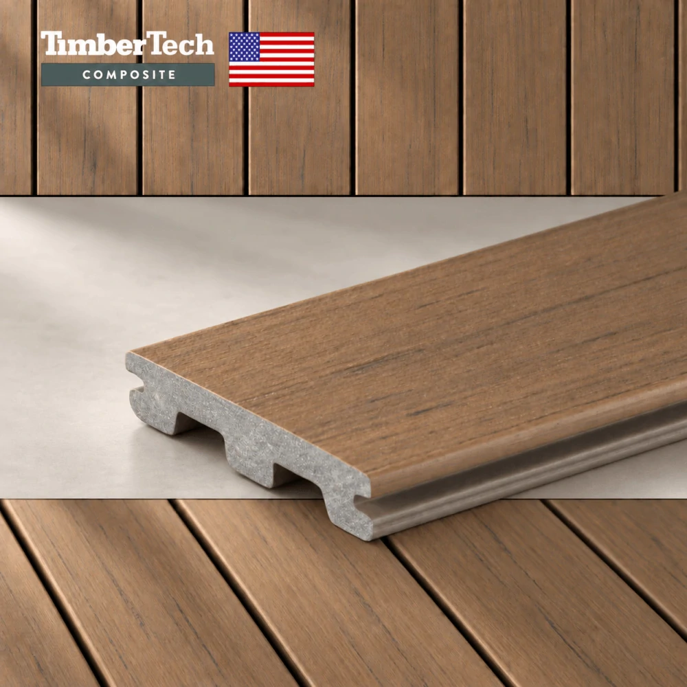 WPC terasové prkno TimberTech Prime+ světle hnědé, 24x136x3660 mm, vyrobeno v USA