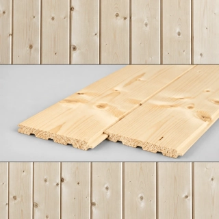 Palubky obkladové 17x146x3000mm kvalita BC, profil Klasik, Severský smrk+Finská borovice