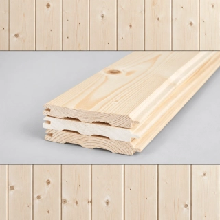 Palubky obkladové 12,5x96x3000mm kvalita AB, profil Klasik, Severský smrk