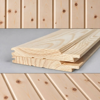 Palubky obkladové 14x121x4200mm kvalita BC, profil Softline, smrk + borovice