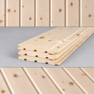 Palubky obkladové 12,5x96x3000mm kvalita BC, profil Tatran, smrk + borovice